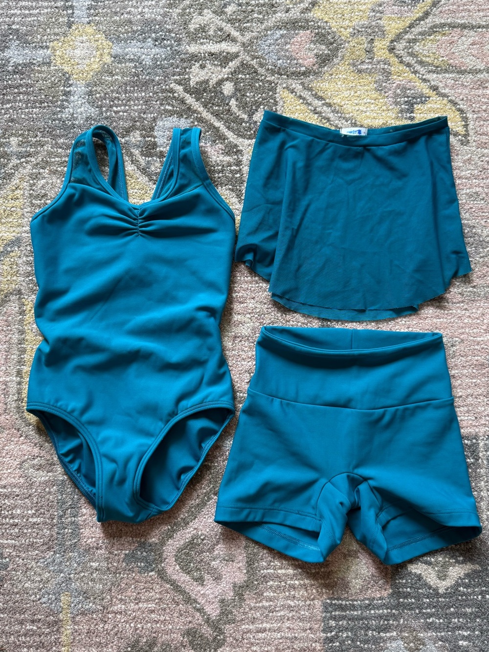 Eleve Leotard short skirt lot YS Teal